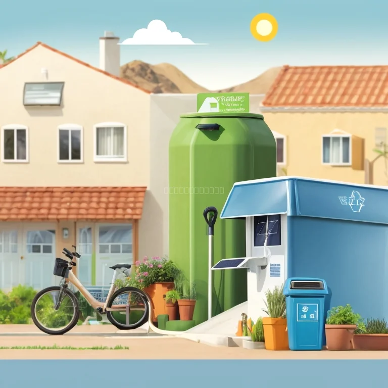 Toronto eco-friendly home with plants, recycling bins and energy-efficient lighting